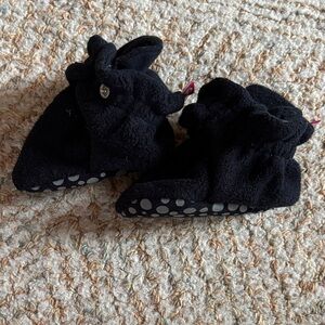 Zutano Black Fleece Baby Slippers